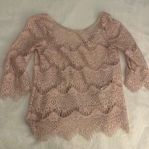 Blush pink lace Zara top